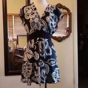 Midi/mini wrap front dress